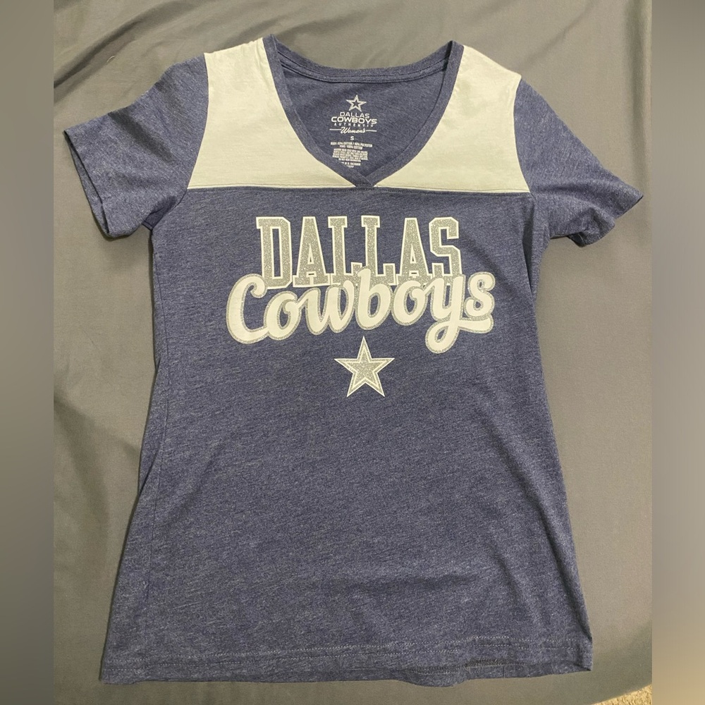 DALLAS COWBOYS AUTHENTIC APPAREL WOMEN'S SHORT SLEEVE T SHIRT S BLUE